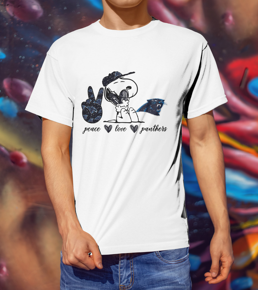 Peace Love Snoopy Carolina Panthers T-Shirt