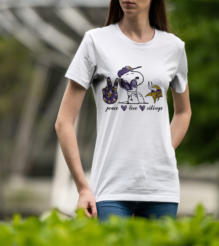 Peace Love Vikings Snoopy T-Shirt