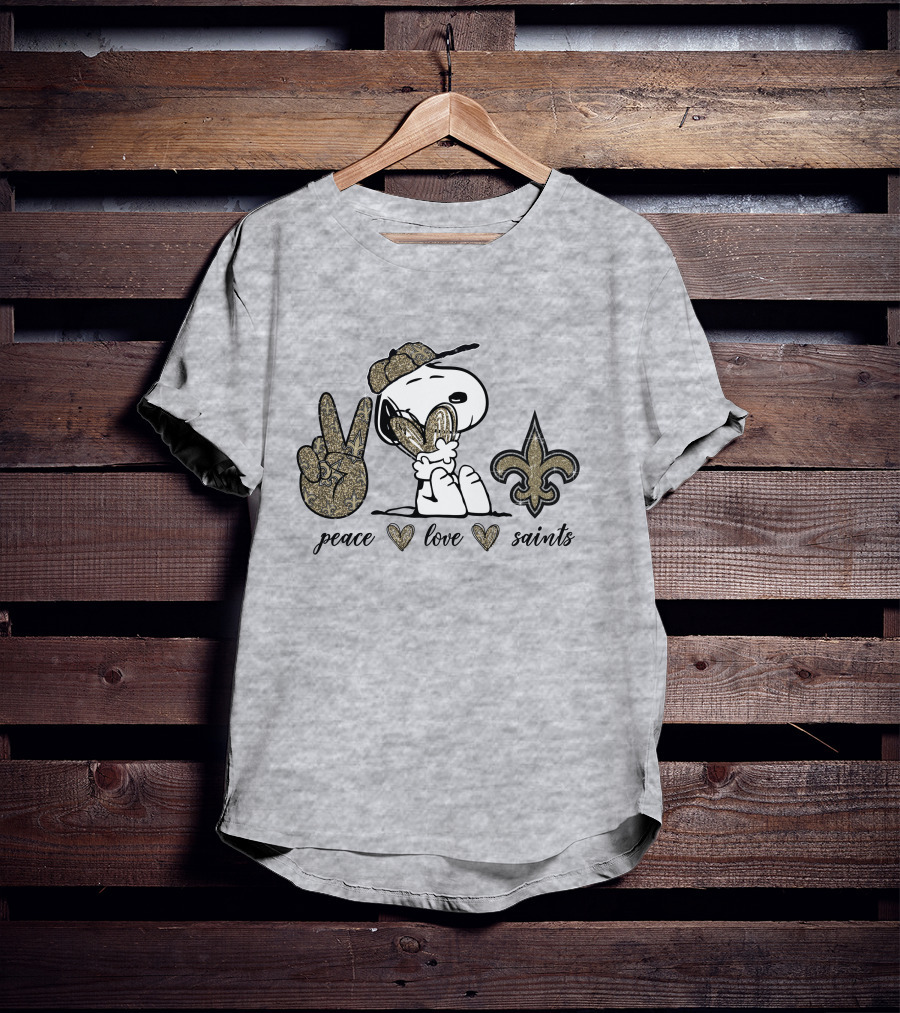 Peace Love Snoopy Fleur-de-lis Saints T-Shirt