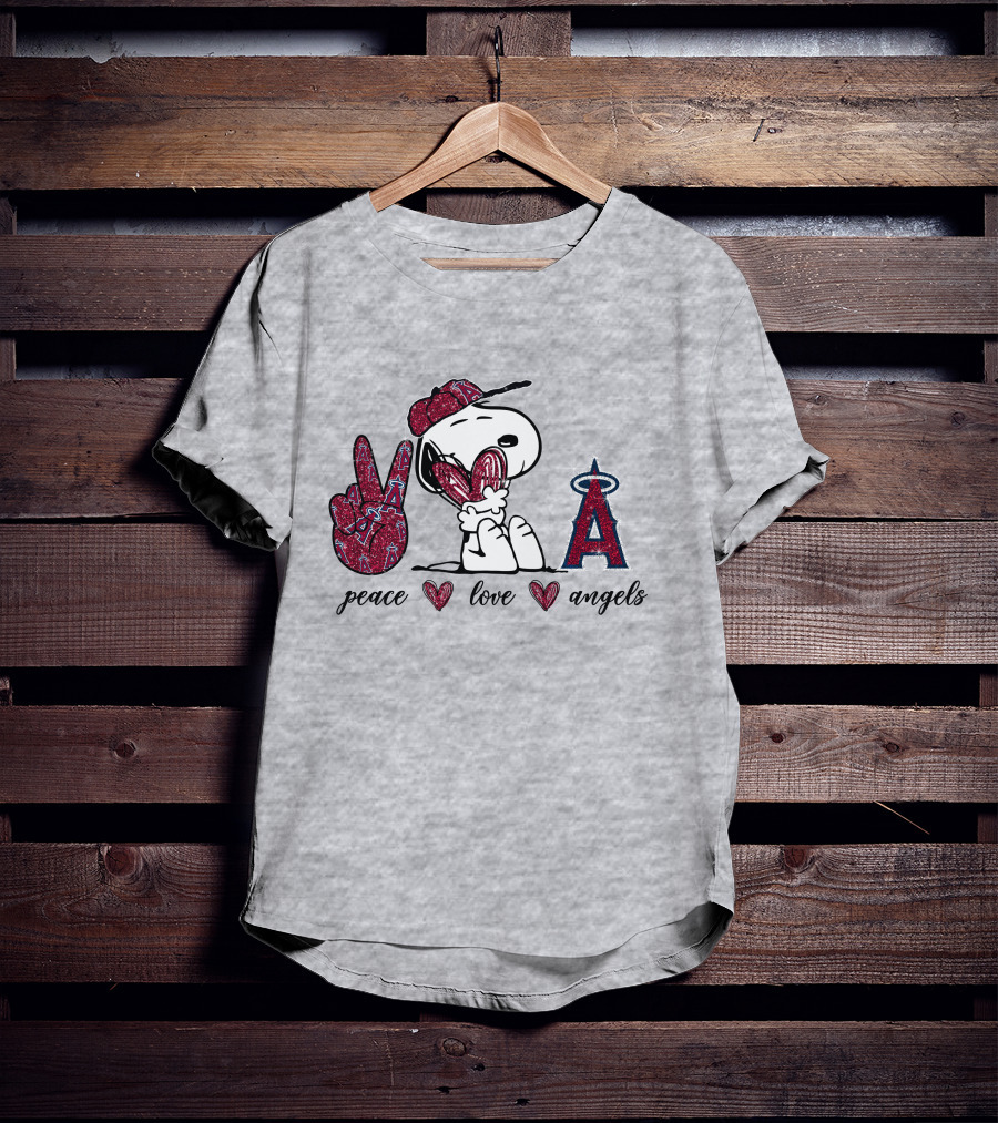 Peace Love Los Angeles Angels Snoopy T-Shirt