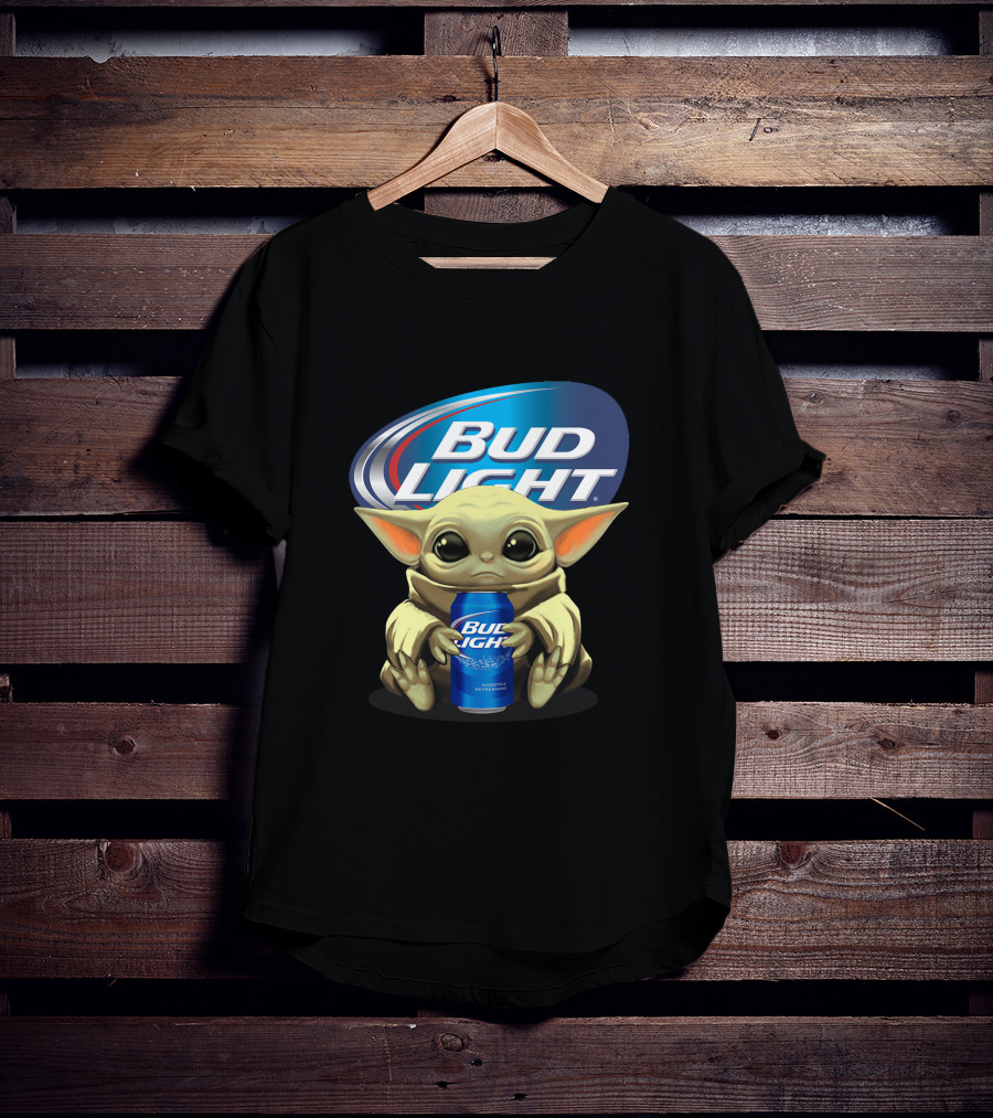 Yoda Baby Holding Bud Light Can With Bud Light T-Shirt