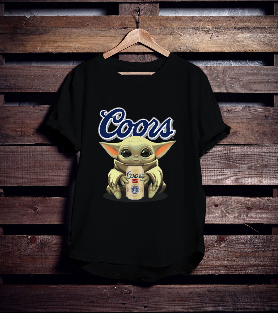 Coors Baby Yoda Holding Coors Banquet Beer Can T-Shirt