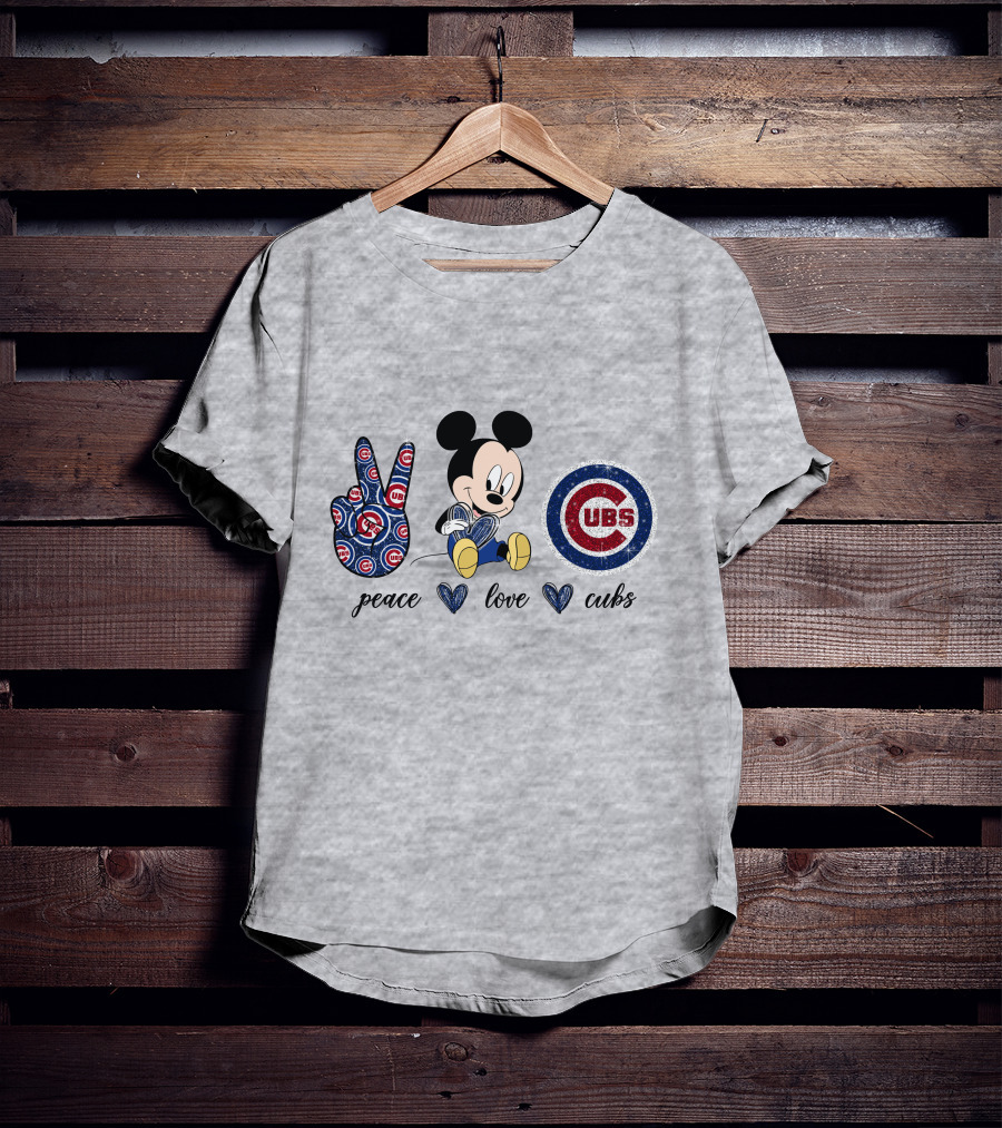 Mickey Mouse Peace Love Cubs T-Shirt