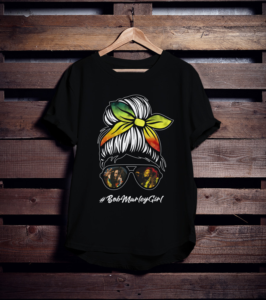 BobMarleyGirl Rasta Shades And Bandana T-Shirt