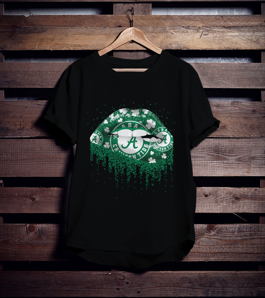Alabama Crimson Tide Lips Shamrock Circle A T-Shirt