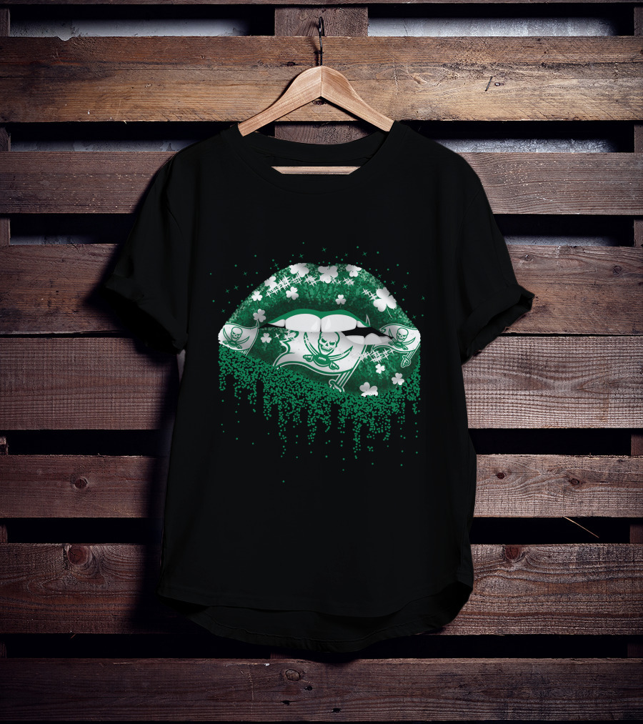 Tampa Bay Buccaneers Lips Green Shamrock Pirates T-Shirt