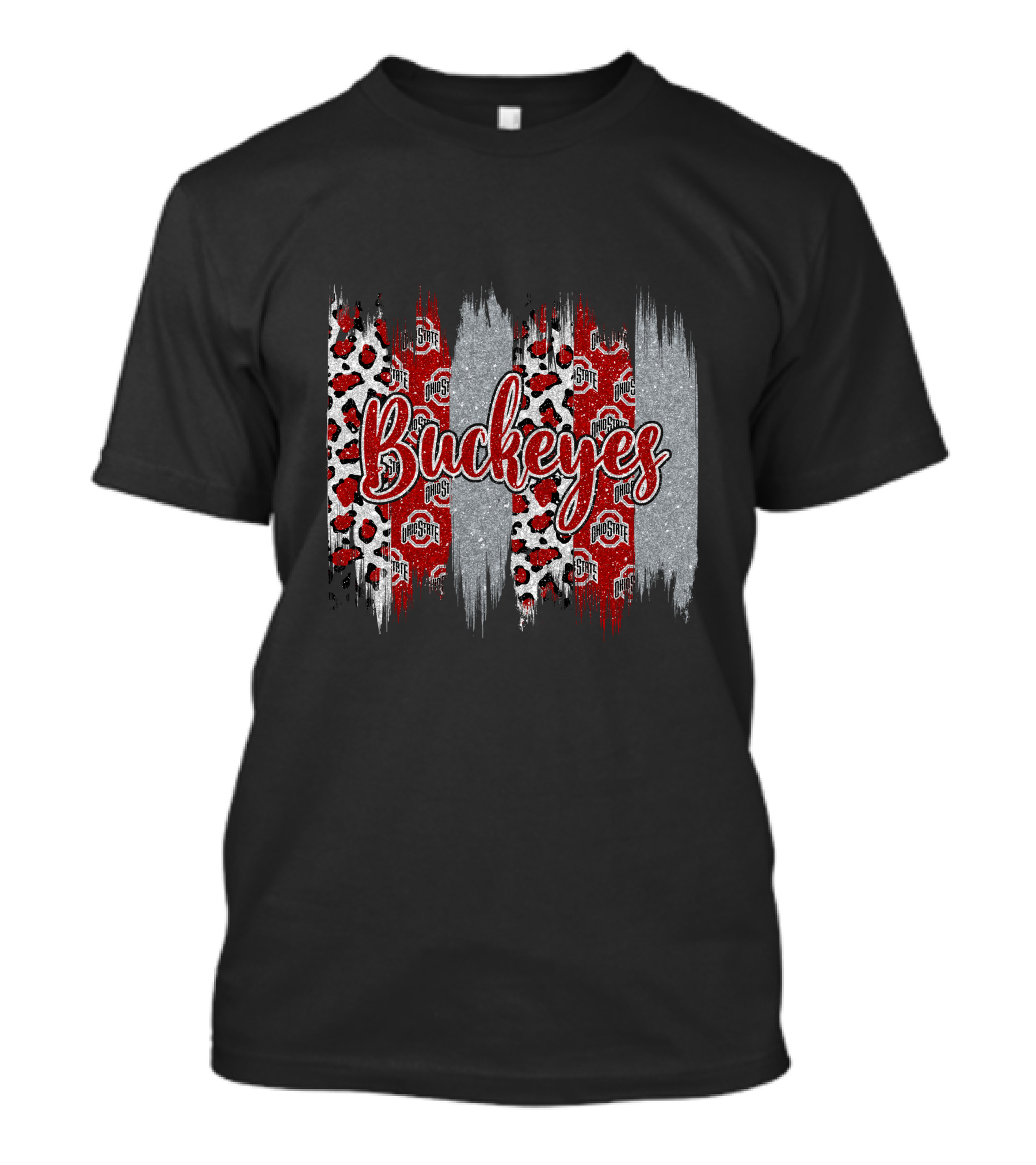 Buckeyes Ohio State Brushstroke Leopard T-Shirt