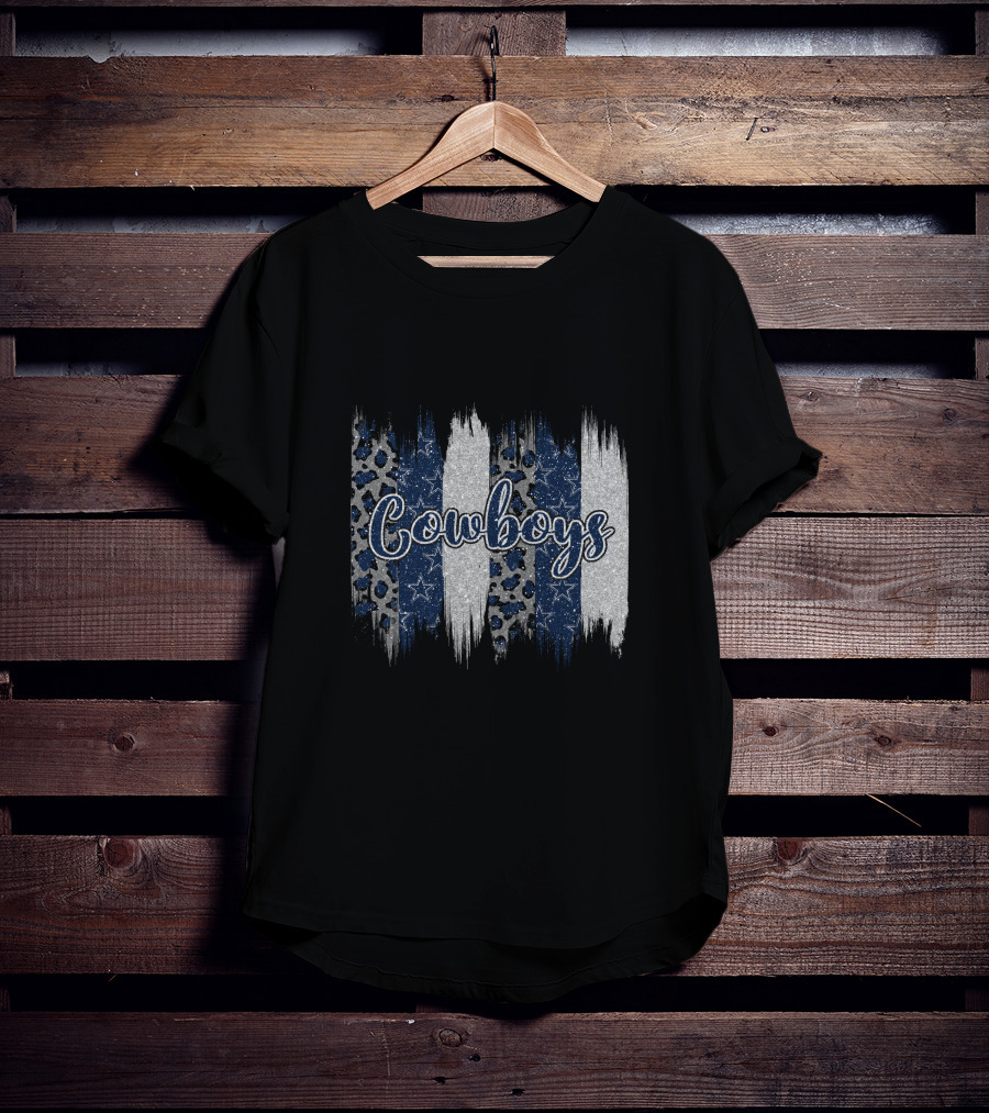 Cowboys Brushstroke Leopard Star Stripes T-Shirt