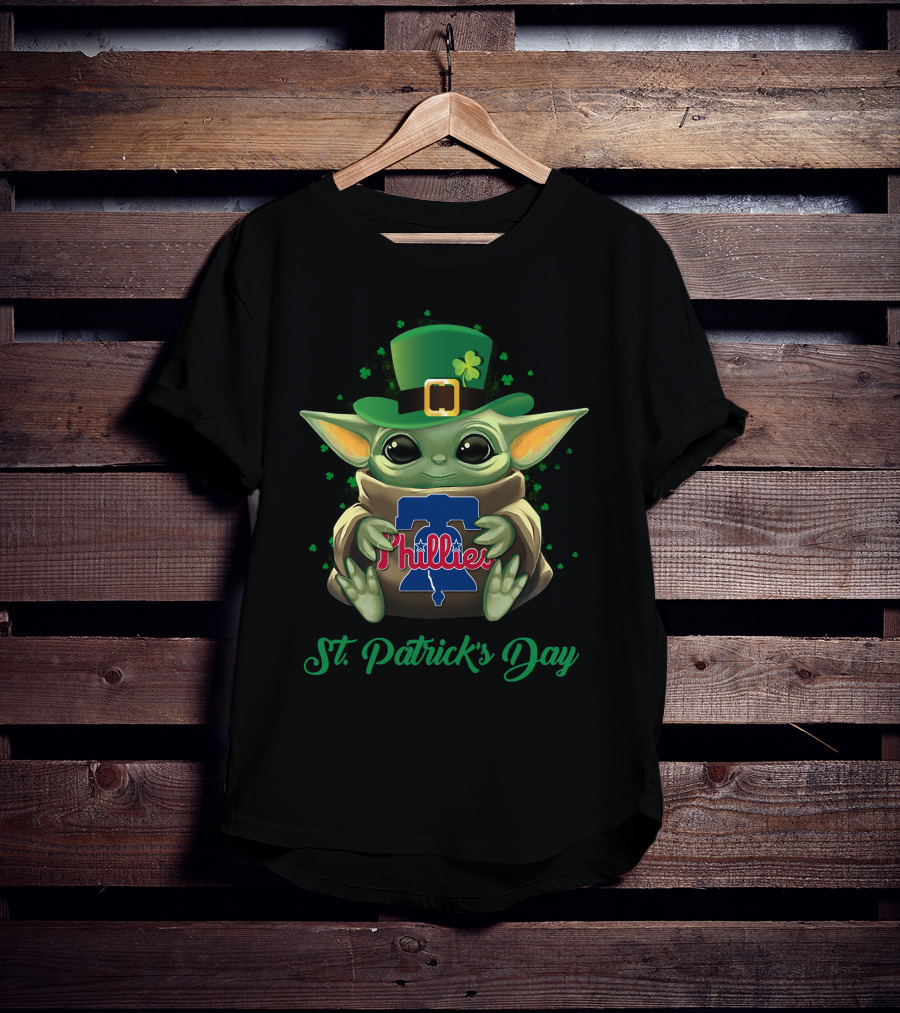Philadelphia Phillies Baby Yoda St. Patrick's Day T-Shirt