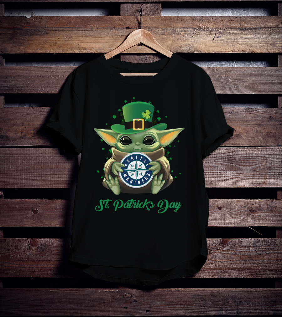 Seattle Mariners Baby Yoda St. Patrick's Day T-Shirt