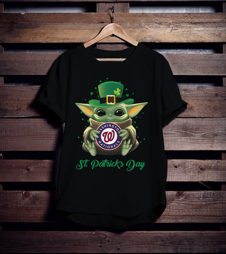 St. Patrick's Day Washington Nationals Baby Yoda T-Shirt