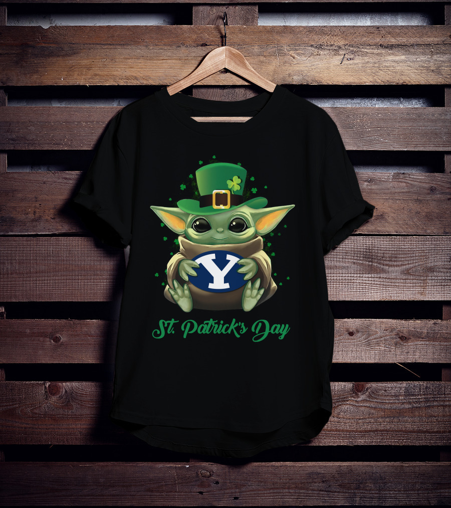 BYU Cougars Baby Yoda St. Patrick's Day T-Shirt