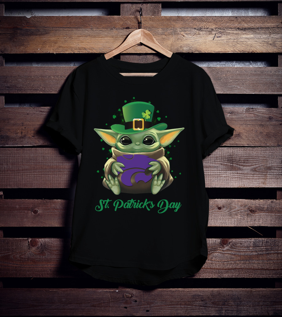Kansas State Wildcats Baby Yoda St. Patrick's Day T-Shirt