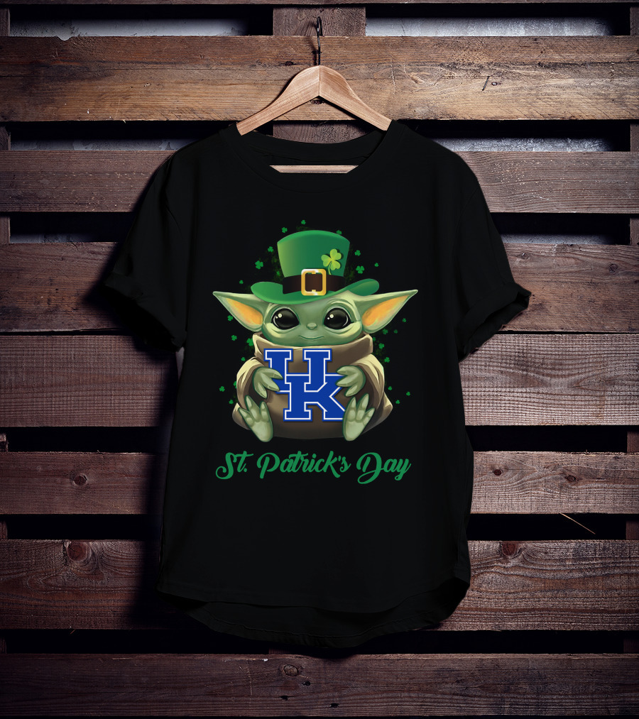 Kentucky Wildcats Baby Yoda St. Patrick's Day T-Shirt