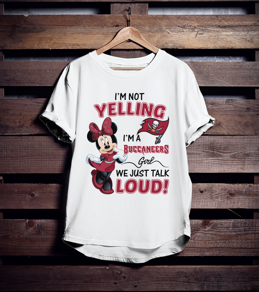 Tampa Bay Buccaneers Minnie Mouse Yelling Girl Loud  T-Shirt