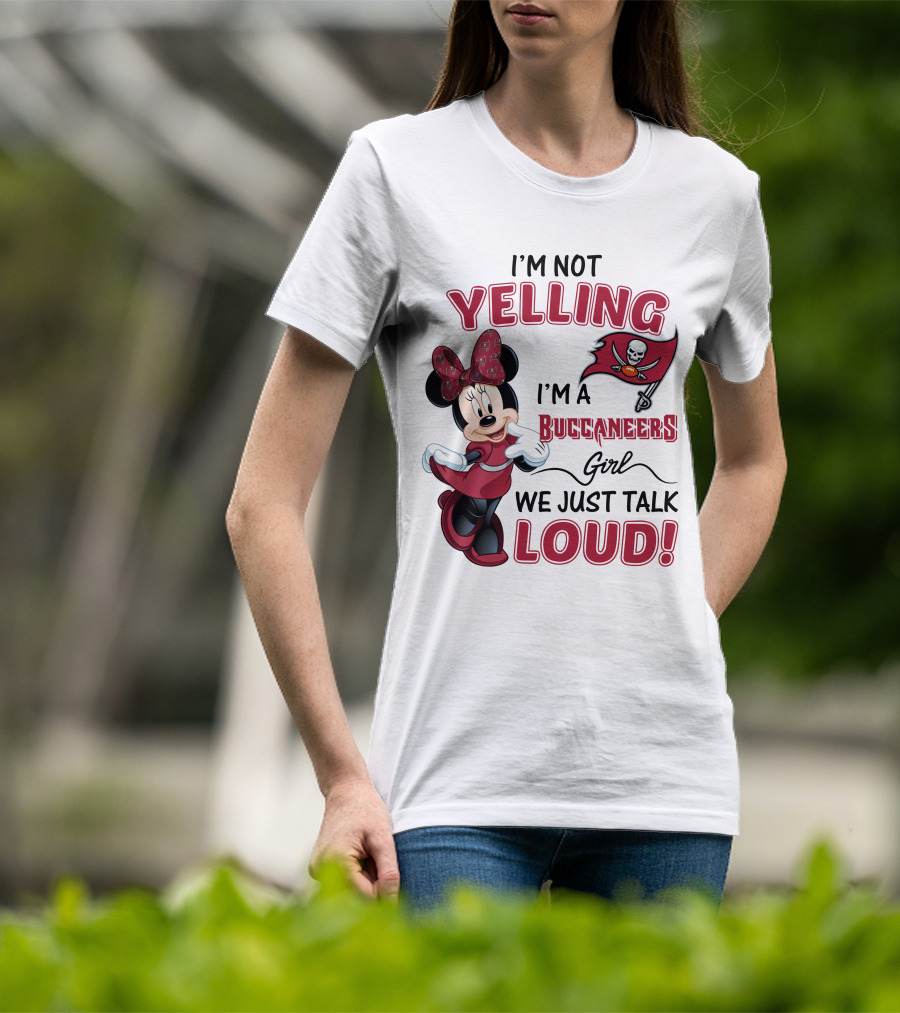 Tampa Bay Buccaneers Minnie Mouse Yelling Girl Loud  T-Shirt