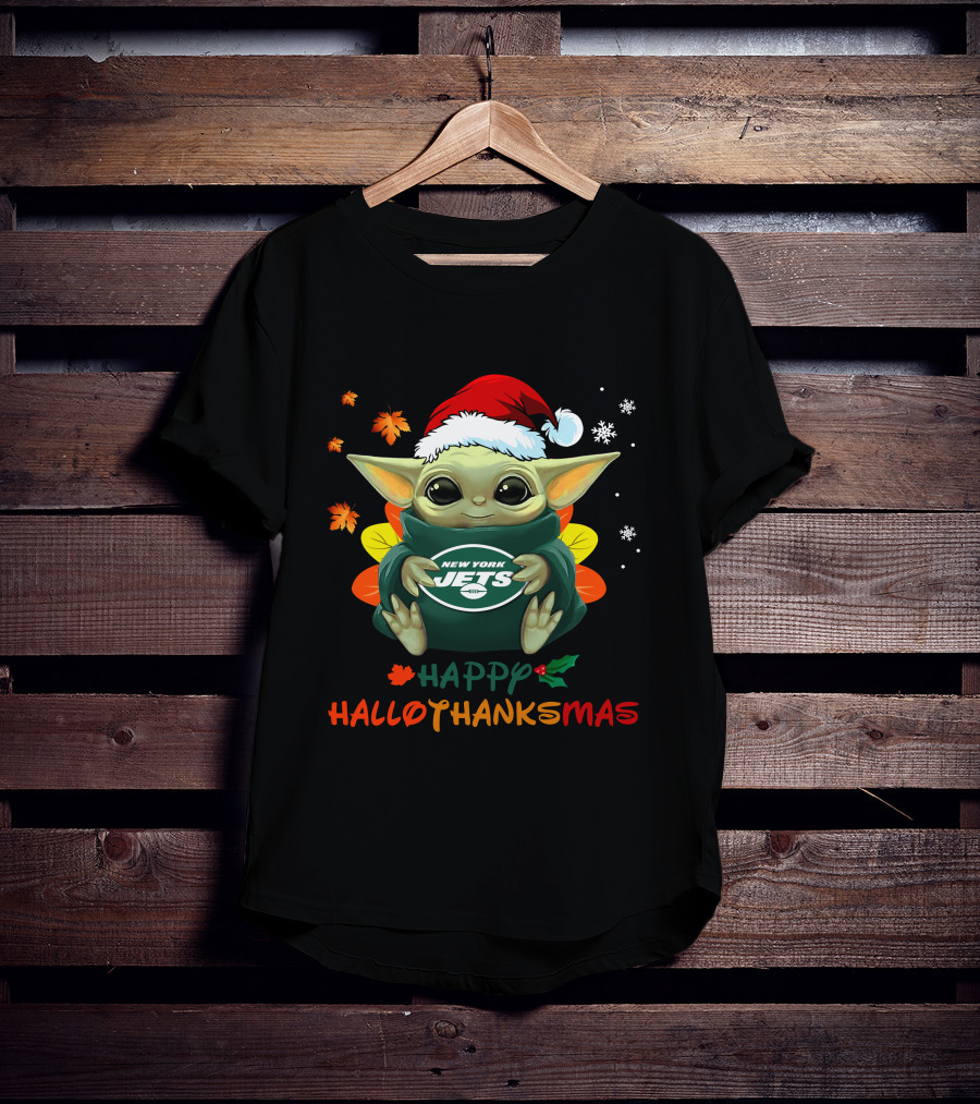 Happy Hallothanksmas New York Jets Baby Yoda 505 L1PTT T-Shirt