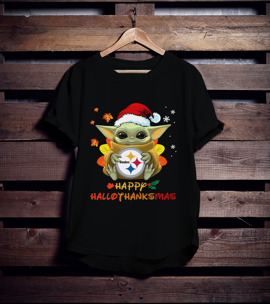 Happy Hallothanksmas Pittsburgh Steelers Baby Yoda 505 L1PTT T-Shirt