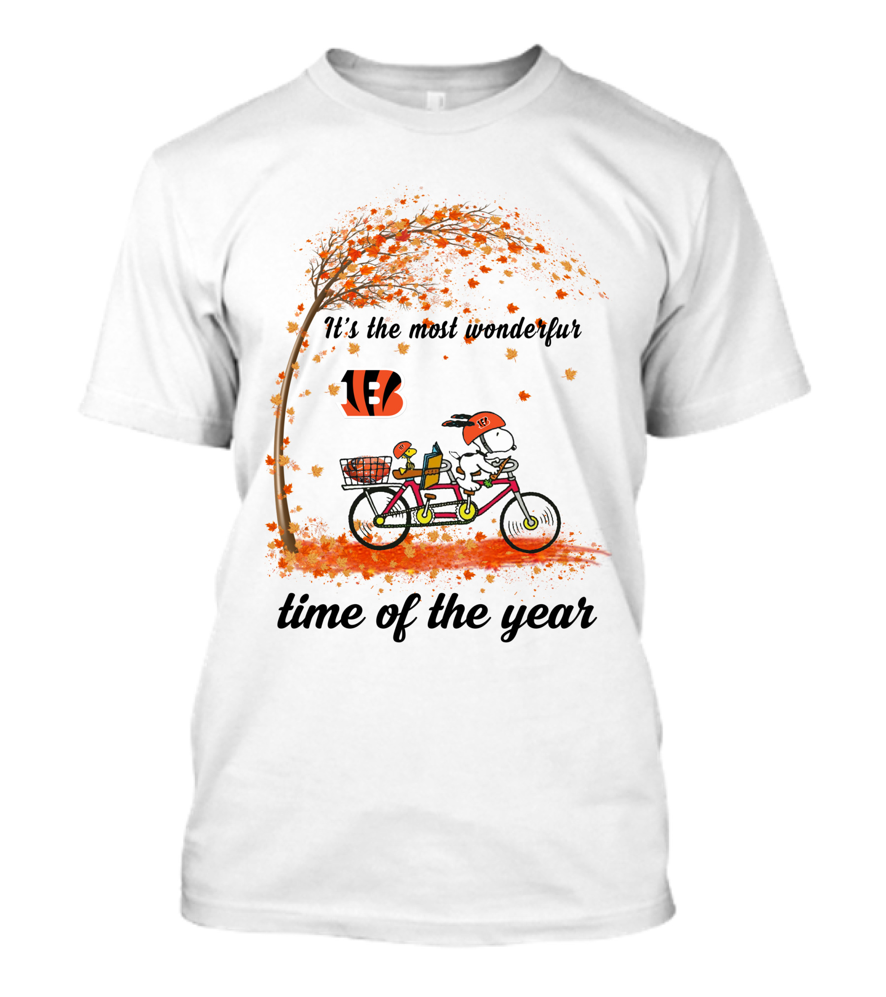 Cincinnati Bengals Snoopy It's The Most Wonderful Time Of The Year Autumn T-Shirt