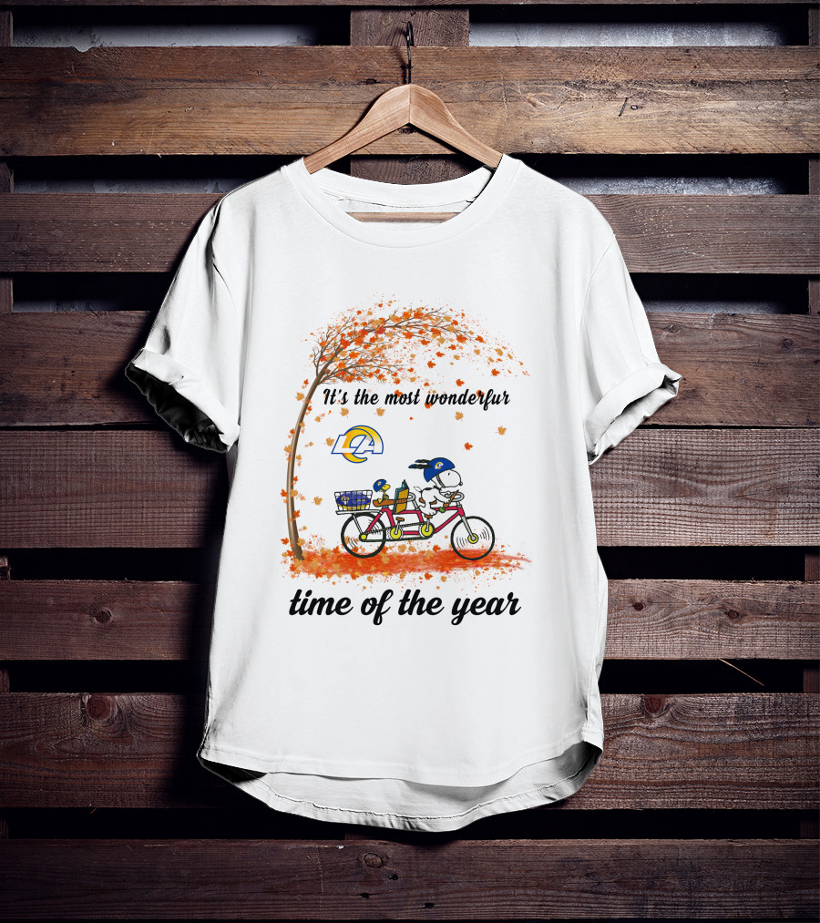 It's The Most Wonderful Time Of The Year Los Angeles Rams Snoopy Autumn T-Shirt