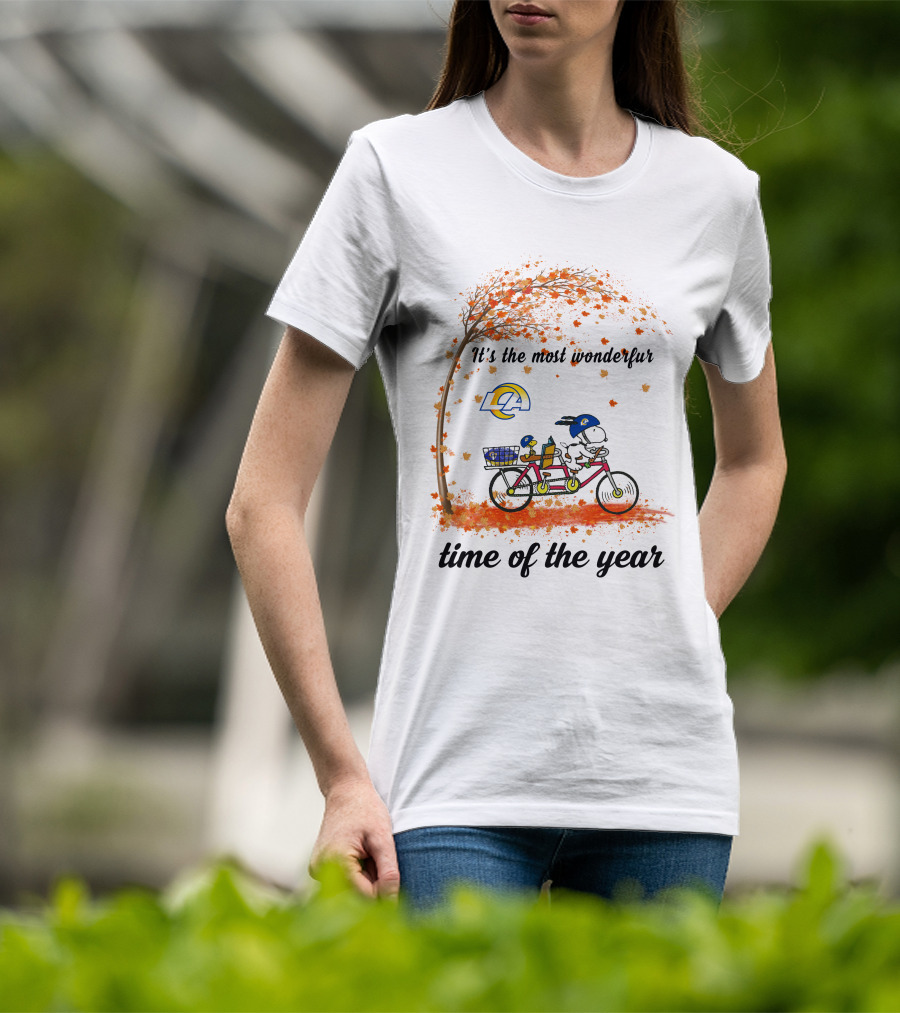 It's The Most Wonderful Time Of The Year Los Angeles Rams Snoopy Autumn T-Shirt