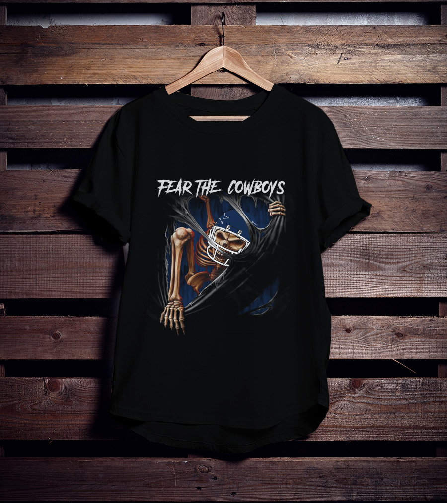 Fear The Cowboys Skeleton Dallas 515NFL L1MTH T-Shirt