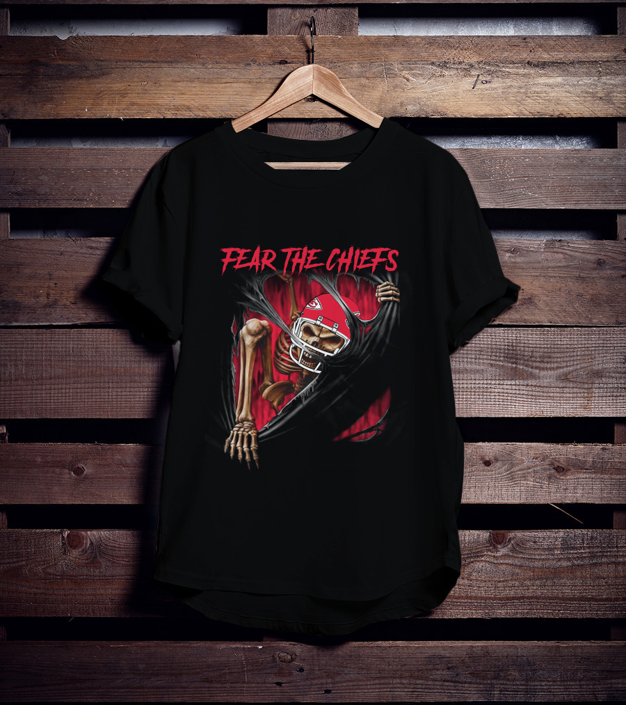 Fear The Chiefs Kansas City Chiefs Skeleton 515NFL L1MTH T-Shirt