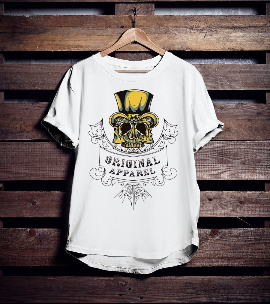 Original Apparel Skull With Top Hat T-Shirt