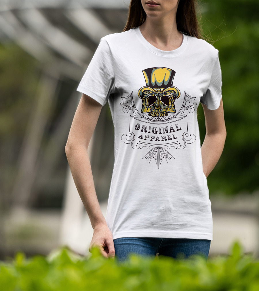 Original Apparel Skull With Top Hat T-Shirt