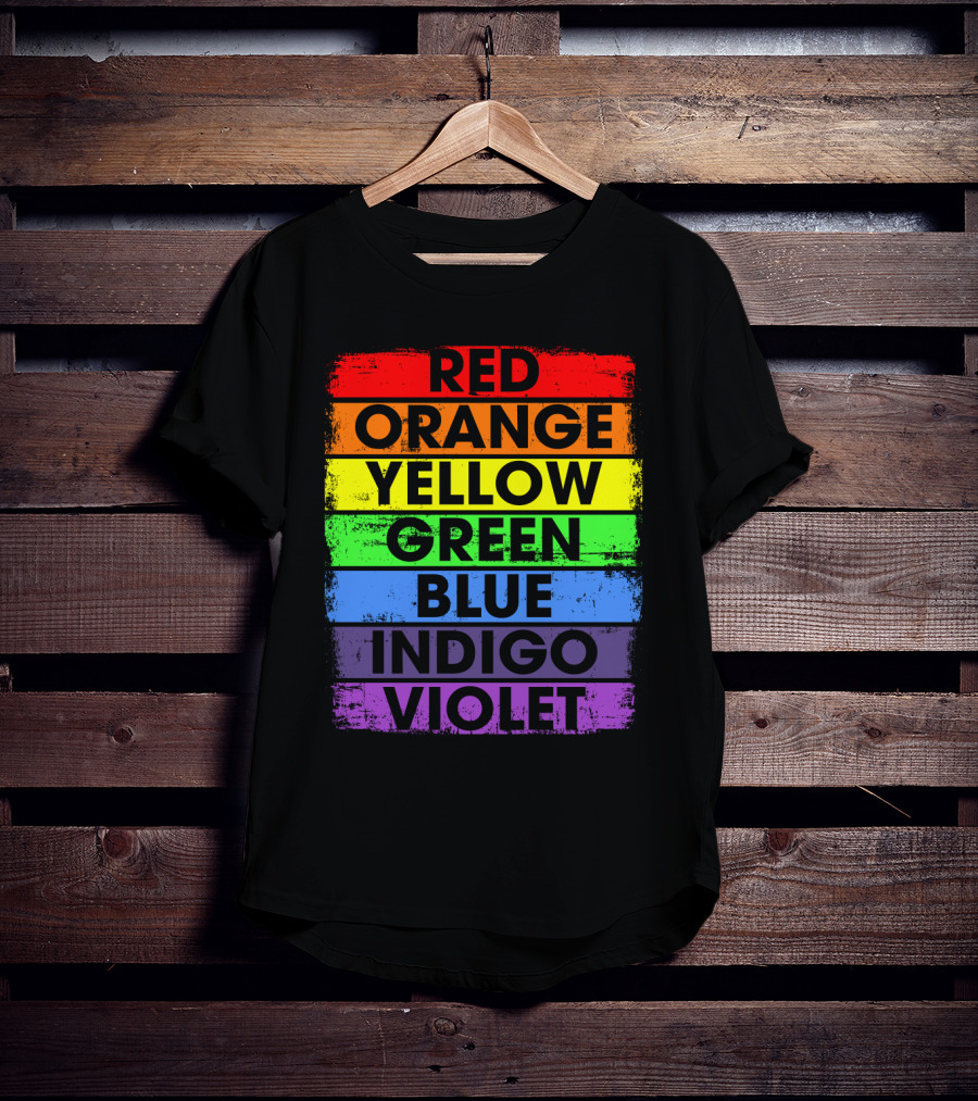 Colors Of The Rainbow Red Orange Yellow Green Blue Indigo Violet T-Shirt