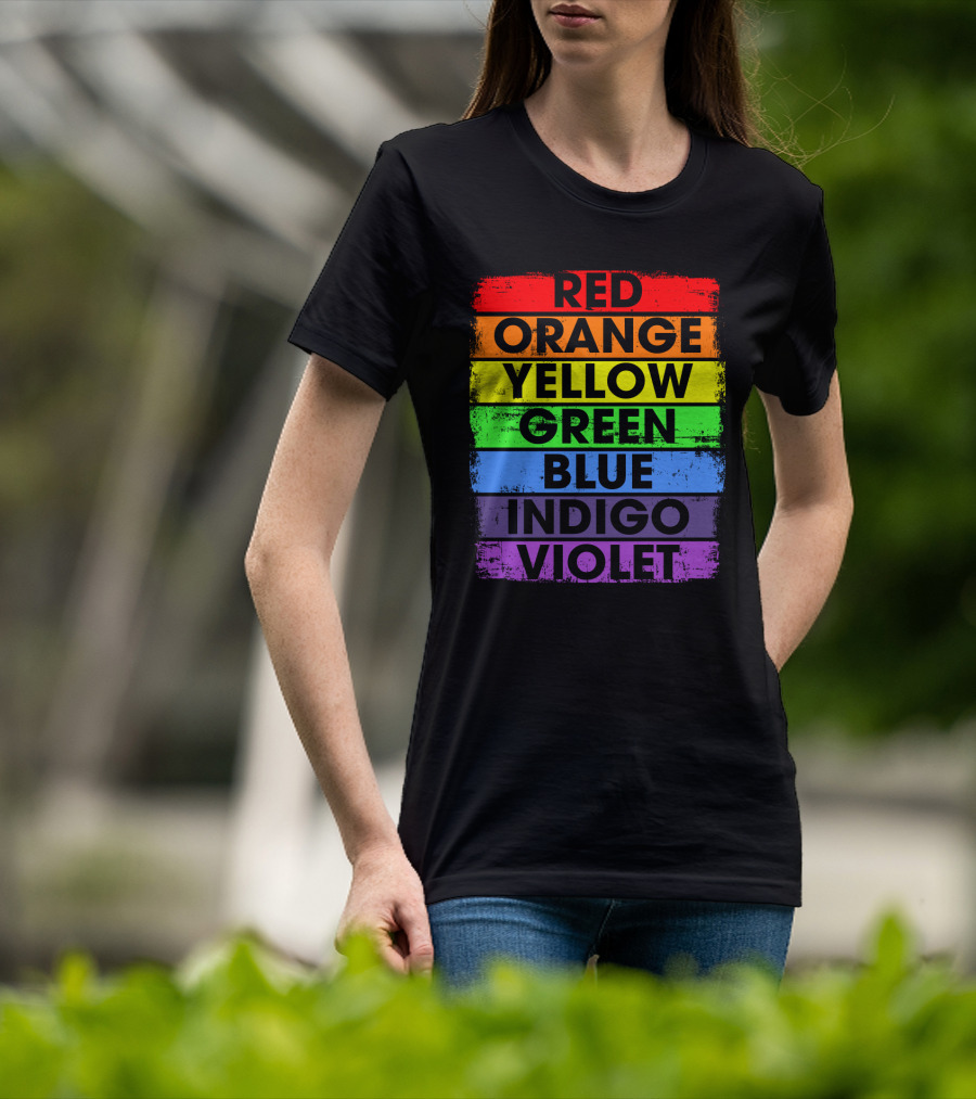 Colors Of The Rainbow Red Orange Yellow Green Blue Indigo Violet T-Shirt