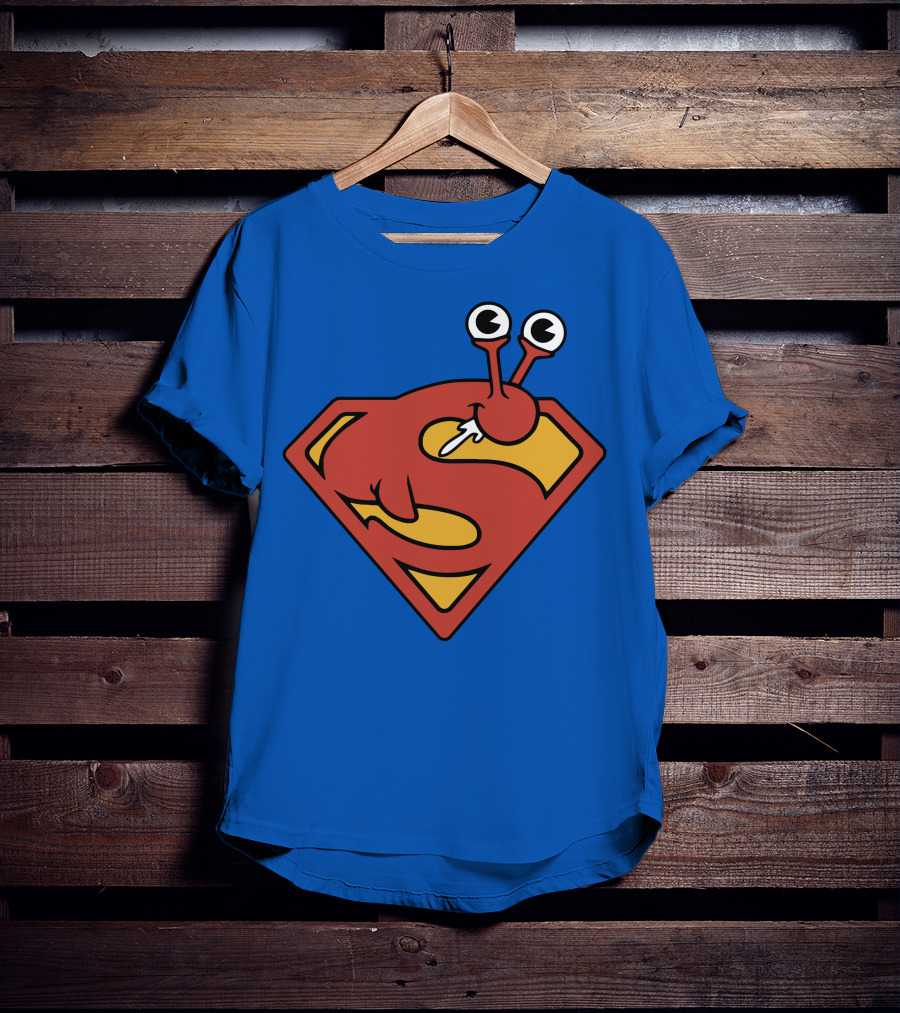 SuperSlug Funny Parody Red And Yellow Logo With Big Eyes T-Shirt