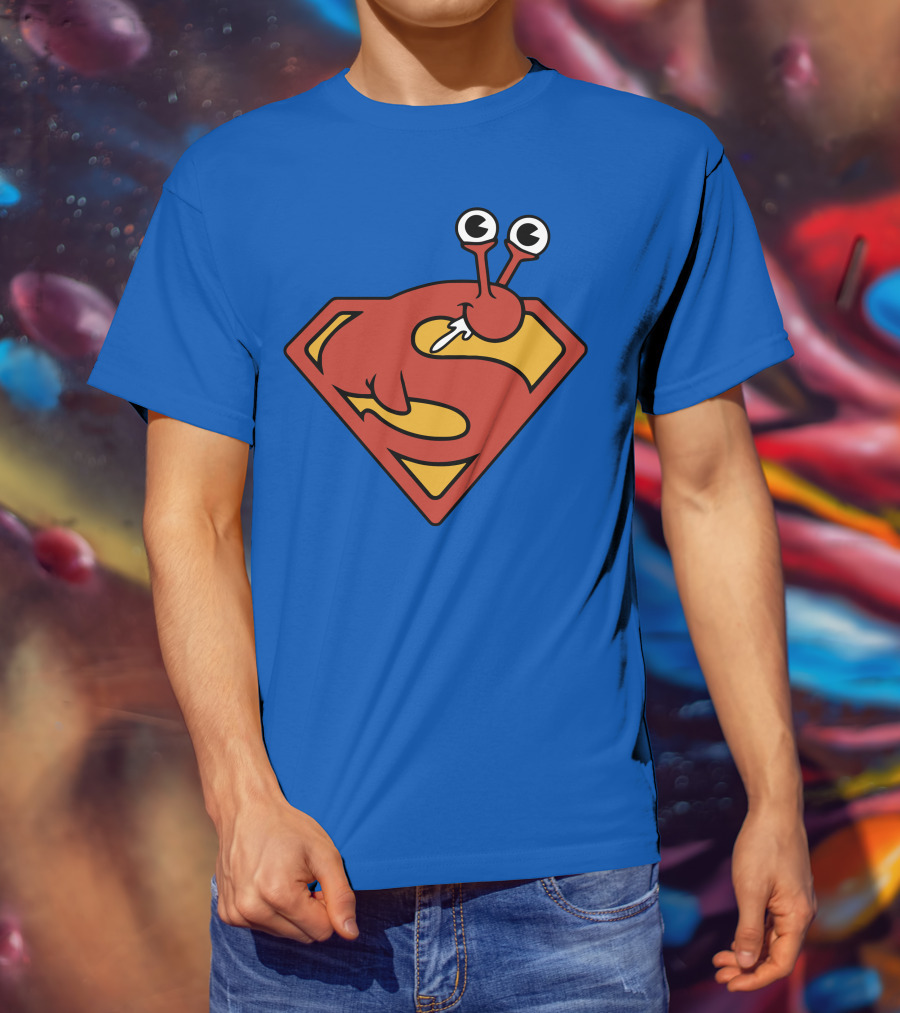 SuperSlug Funny Parody Red And Yellow Logo With Big Eyes T-Shirt
