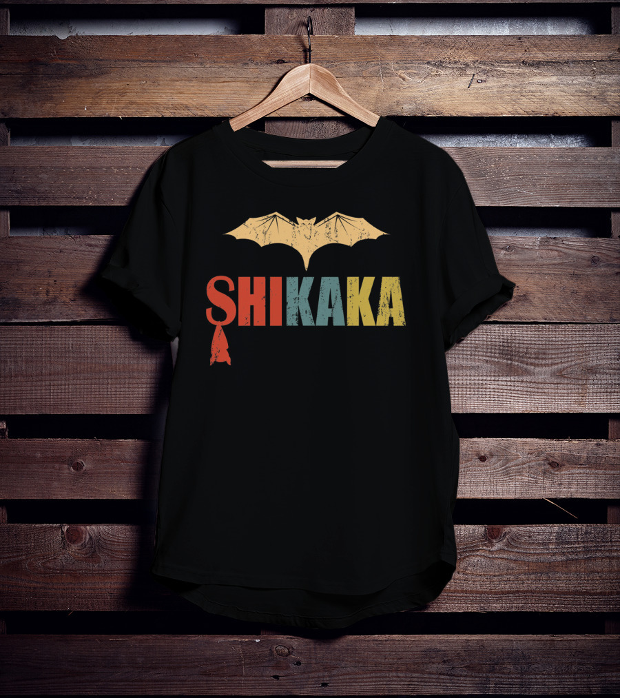 SHIKAKA Bat Silhouette T-Shirt