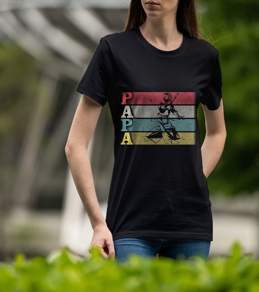 Papa Vintage Kendo Retro Dad Fathers Day T-Shirt