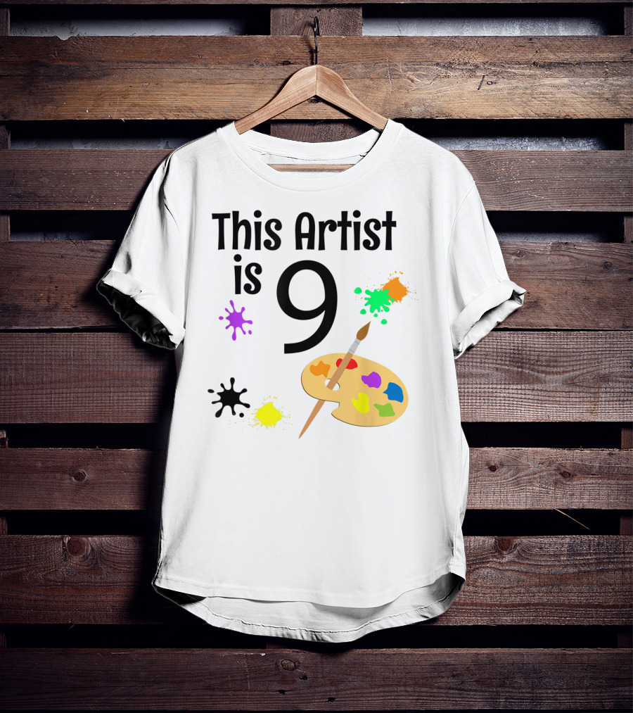 This Artist Is 9 Year Old Painting Birthday Party T-Shirt