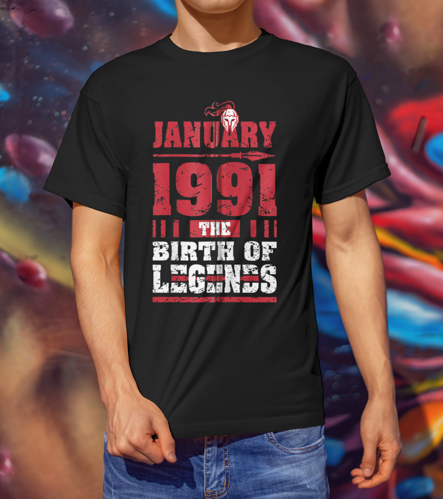 January 1991 The Birth Of Legends Helmet Emblem T-Shirt