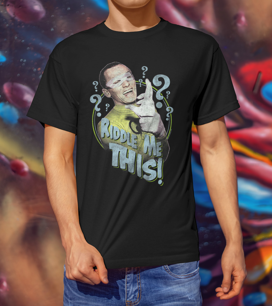 Batman Classic TV Series Riddle Me This Joker Question Marks T-Shirt