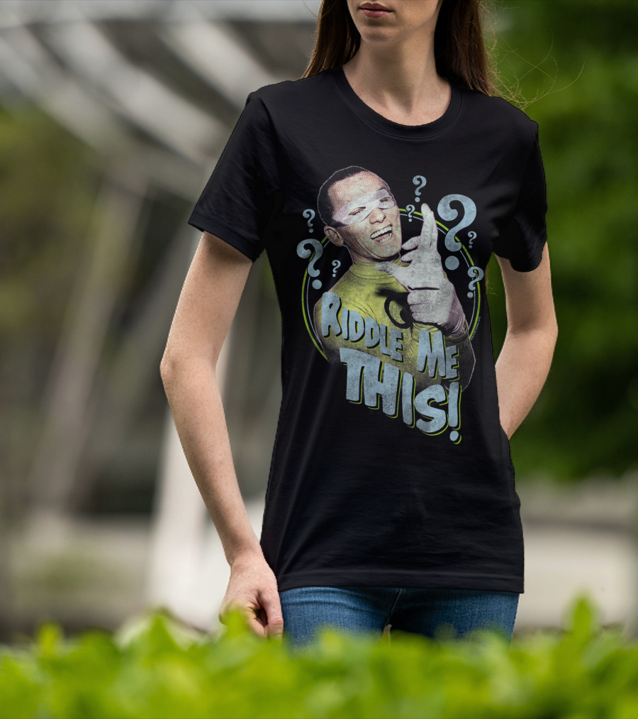 Batman Classic TV Series Riddle Me This Joker Question Marks T-Shirt