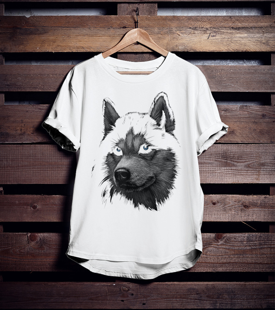Classic Siberian Husky Lover Blue-Eyed Canine T-Shirt