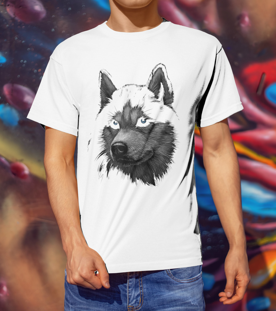 Classic Siberian Husky Lover Blue-Eyed Canine T-Shirt