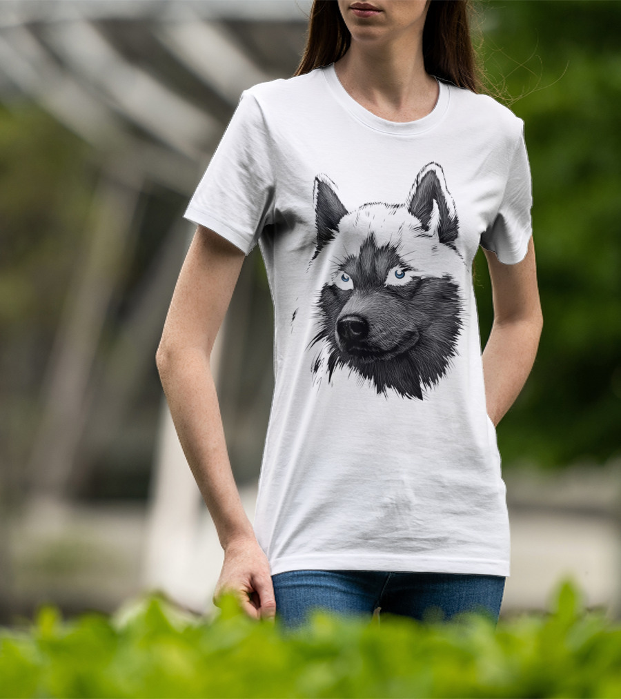 Classic Siberian Husky Lover Blue-Eyed Canine T-Shirt