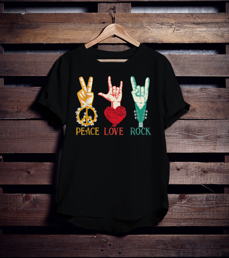 Peace Love Rock Vintage Concert Band Classic T-Shirt
