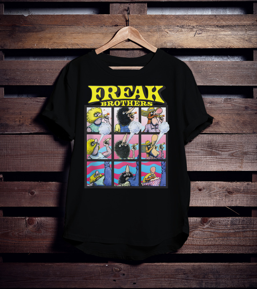 Freak Brothers Puff Puff Pass Out Comic Panels Characters T-Shirt