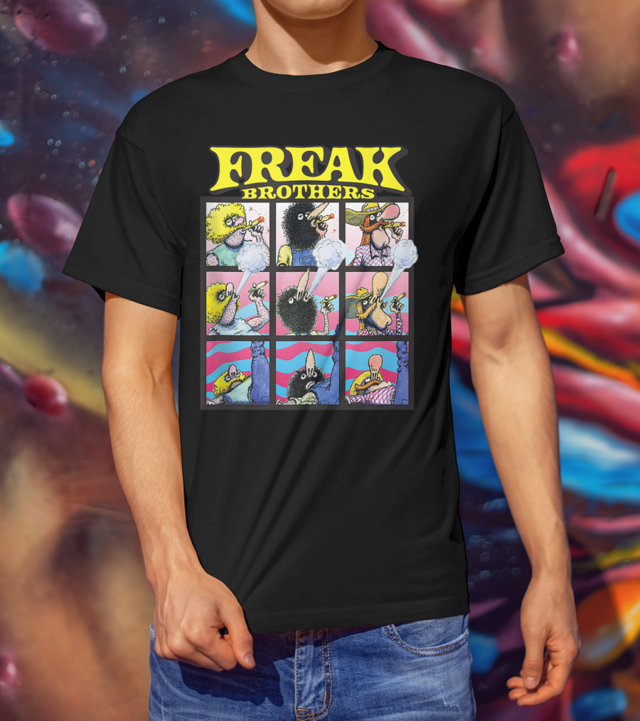 Freak Brothers Puff Puff Pass Out Comic Panels Characters T-Shirt
