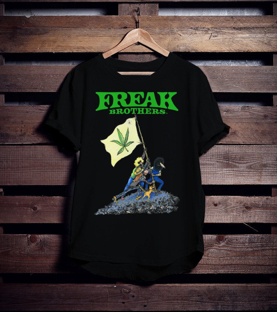 Freak Brothers Cannabis Flag Iconic Comic T-Shirt