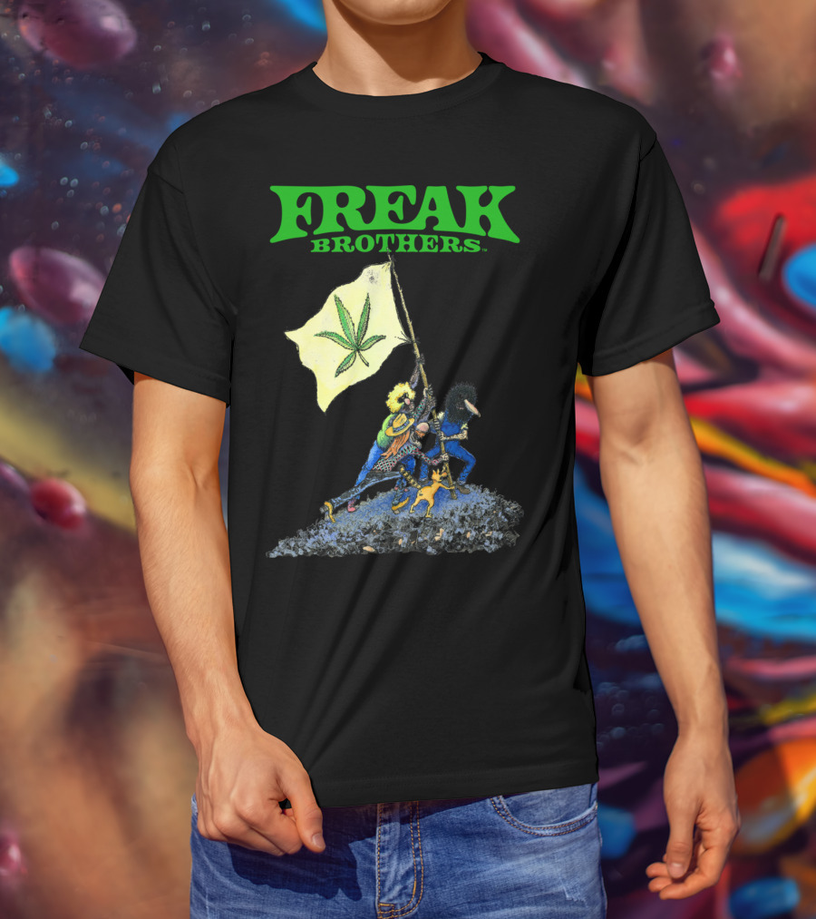 Freak Brothers Cannabis Flag Iconic Comic T-Shirt