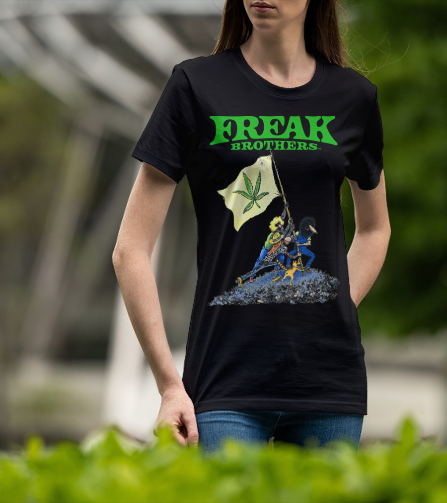 Freak Brothers Cannabis Flag Iconic Comic T-Shirt