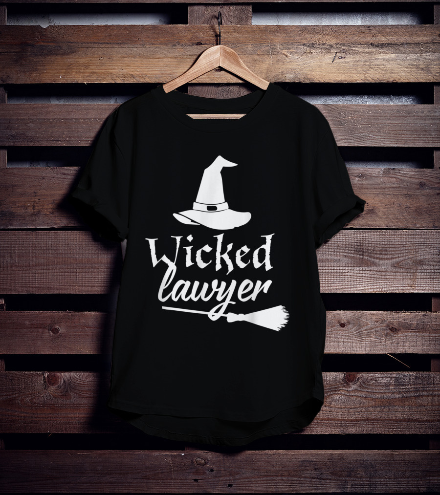 Wicked Lawyer Witch Hat Broomstick Halloween Lawyer T-Shirt