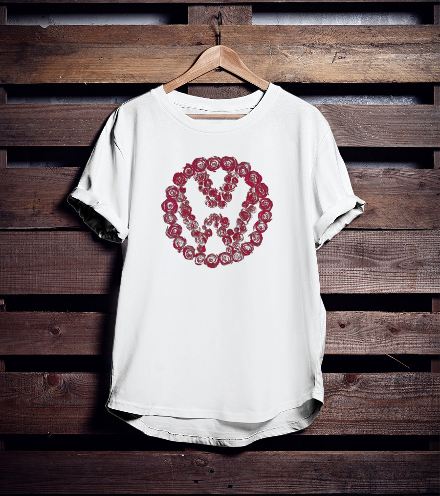 VWROSE Red Rose Circle Emblem T-Shirt